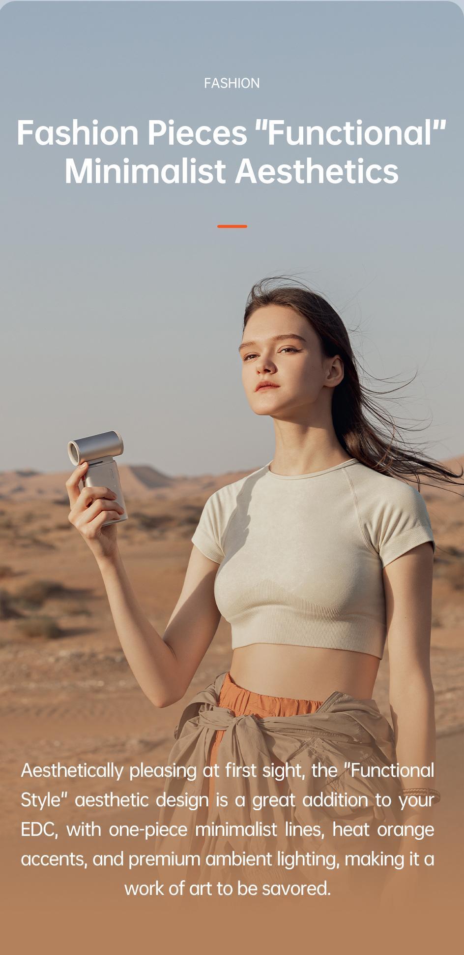 JISULIFE Portable Handheld Turbo Fan 100 Speeds Adjustable Mini Personal Fan 9000mAh USB Rechargeable Battery Operated LED Display Compact Design