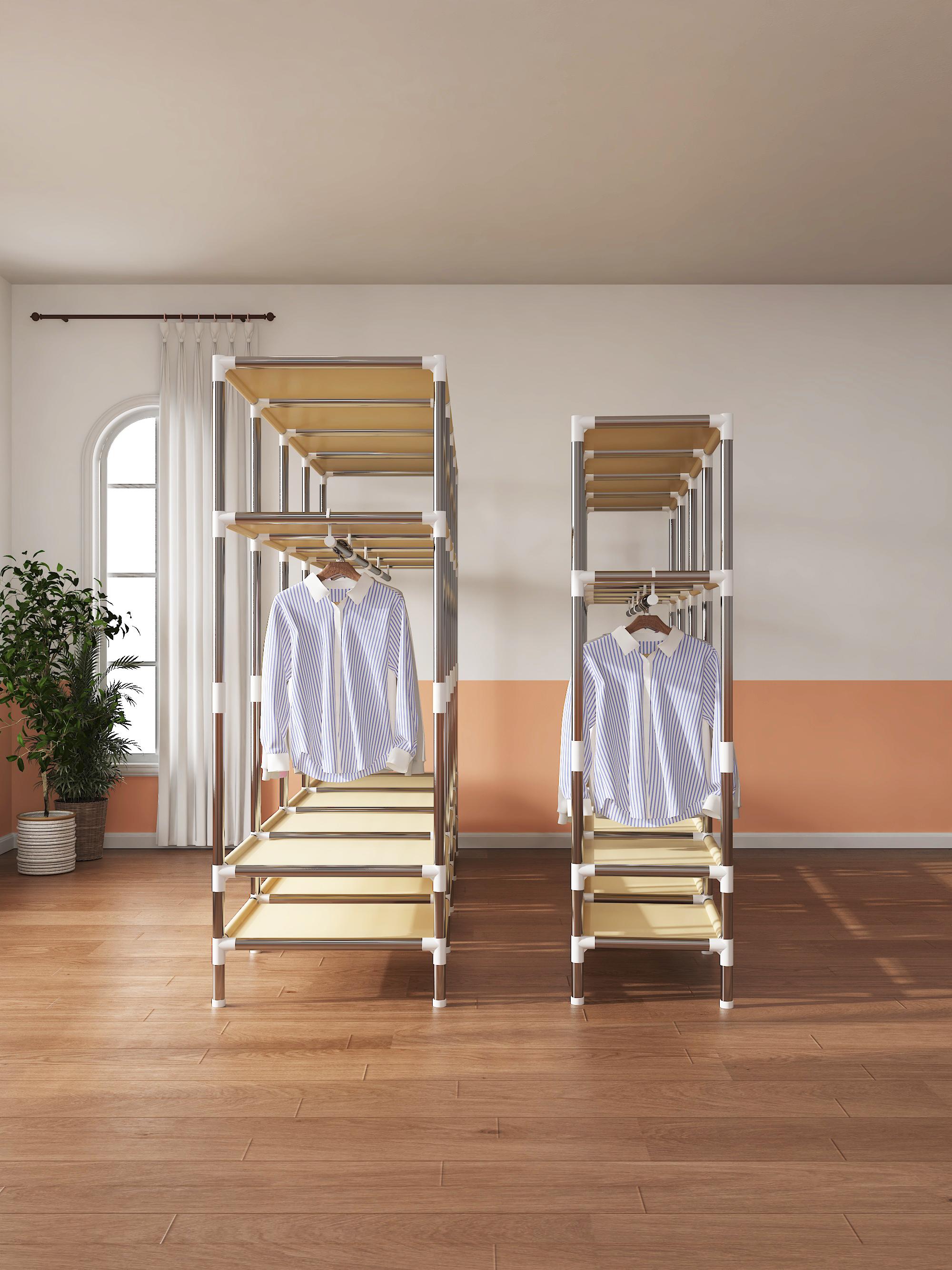 Portable Wardrobe with Drawers, Large Bedroom Suspension Storage Closet Portable Clothes Closet Wardrobe Storage Organizer ( Size:78.7* 17.7 * 66.9inch ).