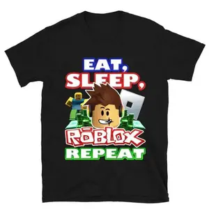 ToughTrail Eat, Sleep, Roblox, Repeat Tee, Nostalgic Gaming Graphic Shirt, Iconic Roblox Artwork, Crew Neck Style, Trendy Short Sleeve T-Shirt, Unisex Menswear and Womenswear Top