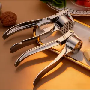 Multifunctional garlic press, stainless steel manual masher, zinc alloy peeler, kitchen cooking tool slicer metal juicer fruit cutter vegetable drainer Wooden Heat Resistant Utensils Set cookware rechargeable mini blender storage space-saving eco-friendly