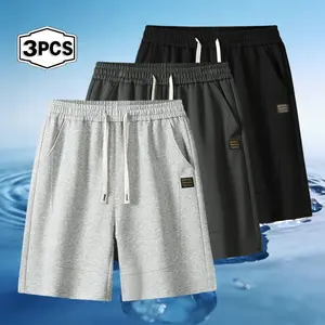 Summer casual shorts men's loose drawstring sweatpants trend versatile five quarter pants