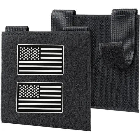 LUCIERNAGA Customizable Nylon Sturdy MOLLE-PALS System Patch Panel - 2/4 Pcs Tactical Hook&Loop Hold Adapter Board, Organize Accessories for Plate Vest Carrier, Backpack (4"X4" Material)