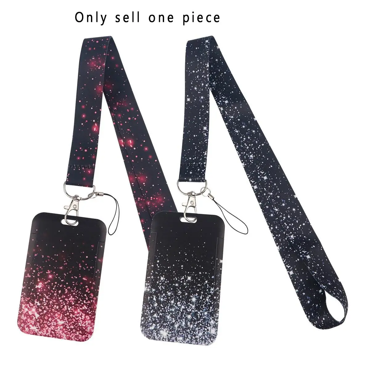 Simple Sequin Pattern Lanyard Keychain USB ID Credit Card Cover Pass Mobile Phone Charm Women Neck Straps Badge Holder Men Key Holder Accessories Stylish Keychain Cool Keychains Keychain For Purse