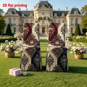 2/4/6 PCS, 2D Flat Printing, Classic Floral Pattern Printed Stretch Chair Covers, 100% Polyester. Perfect for restaurants, hotel meetings, seaside lawn weddings and VIP chair decoration. Easy to install and machine washable for repeated use.