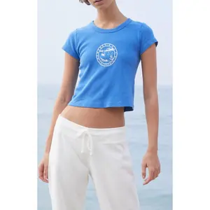 John Galt Women's Ashlyn Newport Beach Cropped T-Shirt - Multicolor