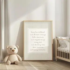 Nursery Poem Print Long Live Childhood Storybook Wall Art