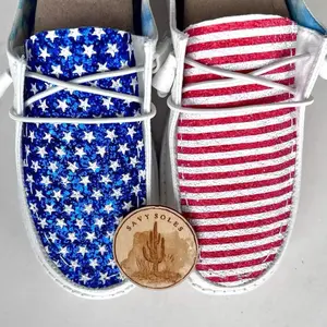 Custom Glitter Patriotic Custom Dude Shoes