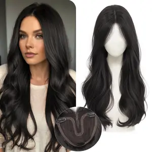 22Inch Wavy Hair Toppers,Suitable for women with thin hair,Clip-in wavy curly hair extensions,Adds hair volume,Adds Volume,Covers white hair
