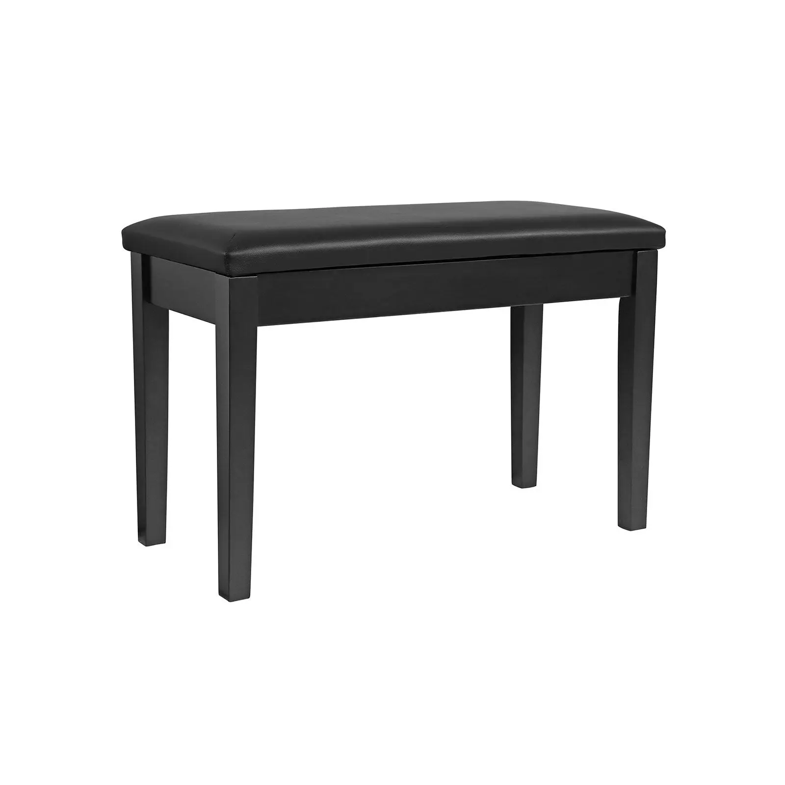 SONGMICS 2-Player Duet Piano Stool, Comfortable Faux Leather Foam-Padded Seat, 19.7 in Indoor Furniture with Solid Wood Legs, Easy-Cleaning Storage Compartment