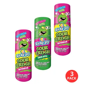 Ricky Joy® Sour Crush™ Rolling liquid candy Watermelon & Green Apple (Pack of 3)