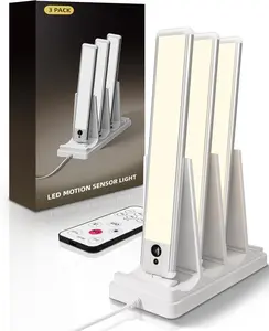 Under Cabinet Lighting with  Station, Rechargeable Motion Sensor Light Indoor, Dimmable Closet Lights , 3500K, Motion Activated Under Counter Lights for Kitchen,Pantry(3 Pcs)