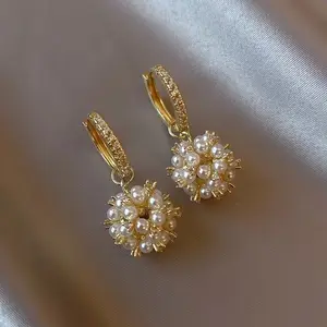 Bead & Zircon Pendant Hoop Earrings • 2026New Trend • Exquisite High-End Earrings