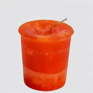 Reiki Charged Joy Votive Candle with Orange Essence, Plumeria, Jasmine, and Sandalwood Fragrances