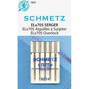 Schmetz 5pk Size 90/14 Overlock Serger Sewing Machine Needles 1821 ELX705