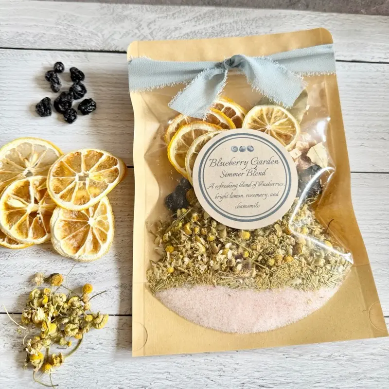 Blueberry Garden Simmer Pot Botanical Stovetop Potpourri Spring Home Fragrance Natural Kitchen Simmer Housewarming Gift