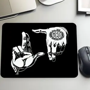 Mystic Rune Hand Gesture Glass Mouse Pad, High Quality Reinforced Glass, Aesthetic Waterproof Washable Smooth Hard Desk Mat, Ideal Gift for Family, Glass Mousepad