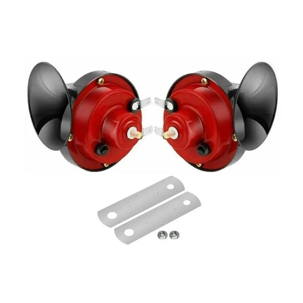 12V Loud Car Horn Kit, 300dB High Decibel Snail Design, Waterproof Anti-Oxidation ABS-Metal Electric Accessory for Car, Truck
