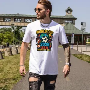 World Cup 2026 T-Shirt USA Soccer Tee Bring It On Futbol Graphic Tee for Men & Women 100% Cotton Casual Everyday Wear Unique Gift Idea