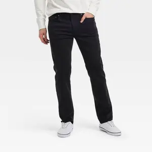 Men's Slim Straight Fit Jeans - Goodfellow & Co Black 30x30: Lightweight Denim, Mid Rise, Stretch Fabric