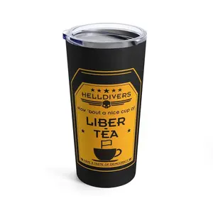 Helldivers 2 Liber-tea Black Tumbler How Bout A Nice Cup Of liber-tea cup mug tumbler