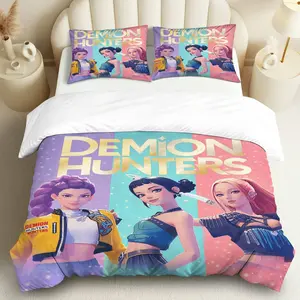 3PCS Duvet Cover Set, 1 Duvet+2 Pillowcases(Without filler), Fantasy Adventure Warriors  theme, Halloween bedding set, vibrant stylish aesthetic Suitable for decoration bedroom living room studio game room, Decorative Duvet Cover
