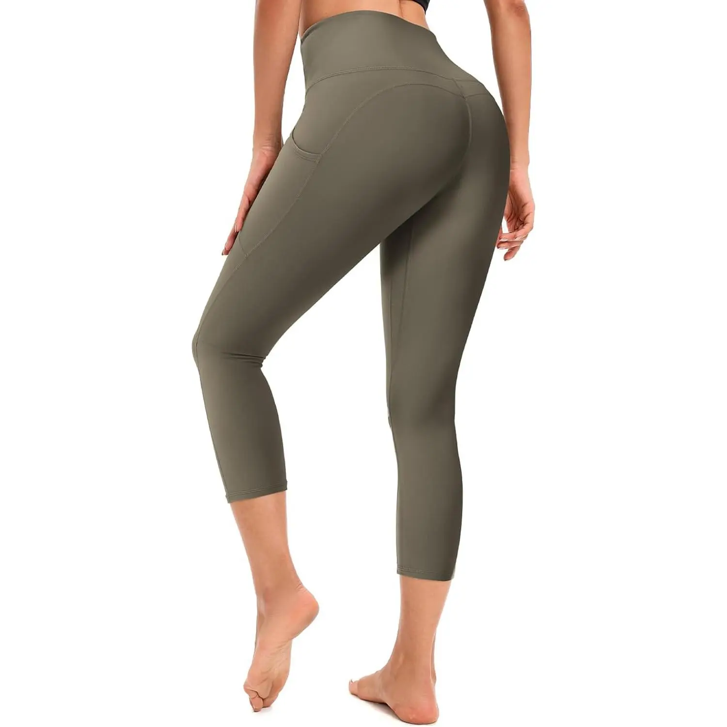Leggings for Women, Upgraded High Waist Capri Yoga Leggings Workout Running Tummy with Pockets for Women