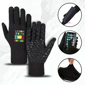 6th Birthday Video Game Controller Printed Gloves  Warm Winter Outdoor Gloves for Kids  Boys Touchscreen Compatible Knit Gloves  Ideal Holiday Gift for Christmas  Birthday  Halloween  Thanksgiving  New Year  and W