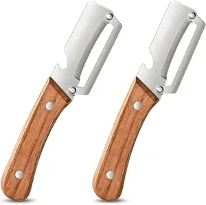 2026 Upgrade 2 in 1 Peeler Premium Vegetable Peeler with Wooden Handle and Bottle Opener,Stainless Steel Kitchen Tool for Fruit Apple Potato Pumpkin Papaya(1PCS) (1)