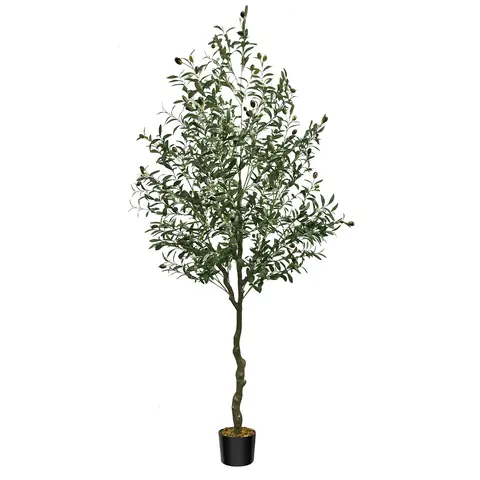 5FT/6FT/7FT/8FT Artificial Olive Tree - Lifelike Faux Olive Plant with Realistic Leaves - Indoor & Outdoor Decor for Home, Living Room, Bedroom, Balcony, Office, and Garden