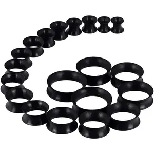 20 PCS Piercing Tunnel Set Soft/Hard Silicone Flesh Ear Plugs 2g-25mm Flexible Ear Stretching Gauge Expander