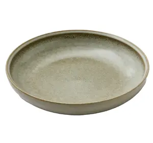Cream 8.90 x 8.90 x 1.88 Inches Stoneware Dinner Bowl