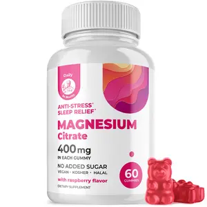 DR. MORITZ Magnesium Citrate Gummies 400mg Sugar-Free Calm Gummies for Kids & Adults Raspberry Flavor 60 Count Anti-Stress Sleep Relief Healthcare Supplement