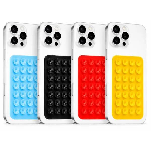 Silicone Phone Sticky Grip, Suction Phone Case Mount for iPhone and Android, Hands-Free Sticky Cell Phone Grip, Mobile Fidget Mirror Holder for Selfies and Videos -  Multicolor Phone Accessories
