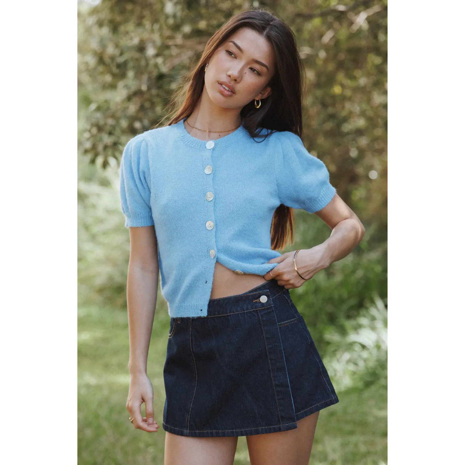 Evanna Denim Skort - Dark Wash
