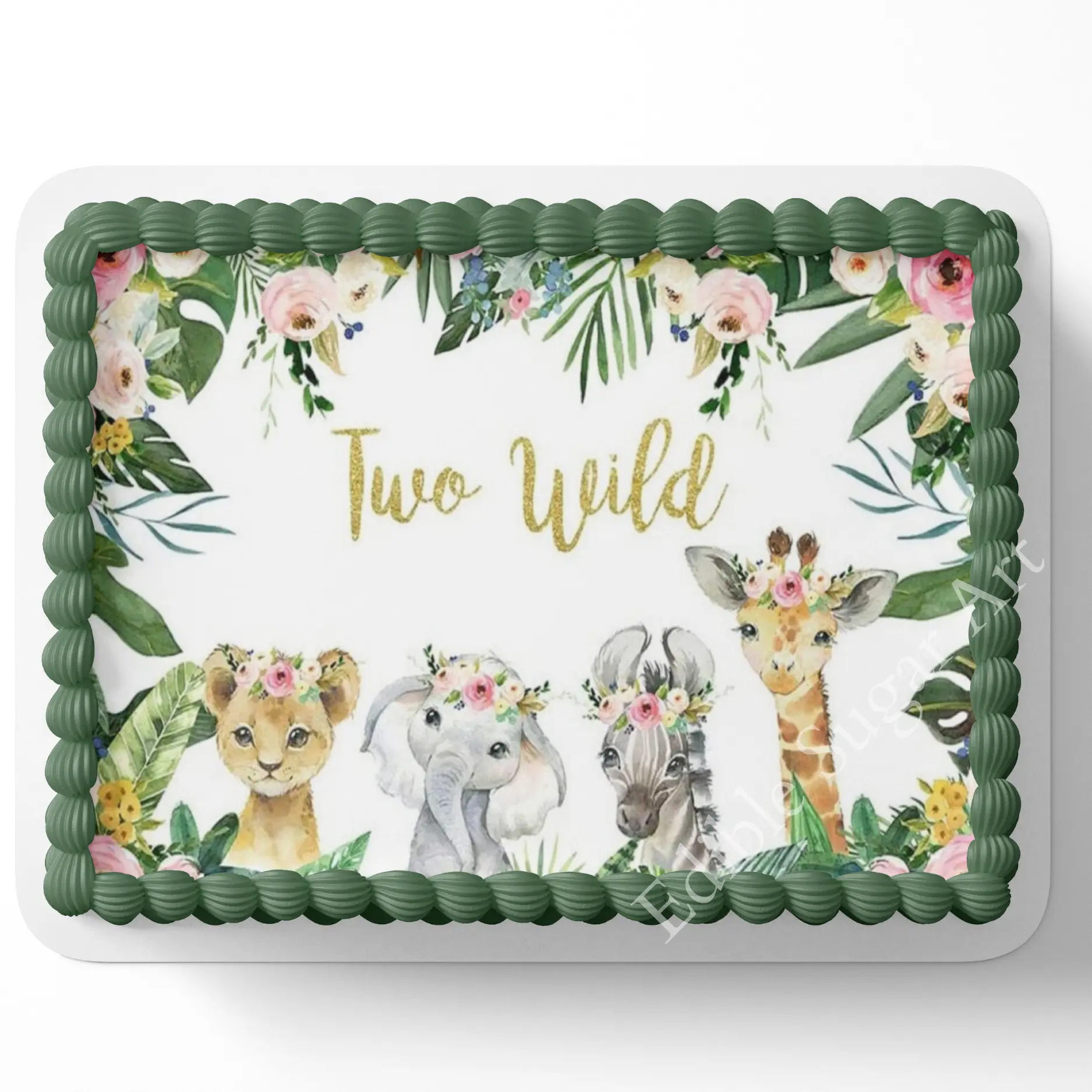 Two Wild Safari Birthday Cake Topper, Safari birthday, Two Wild Cake Topper, Edible Image