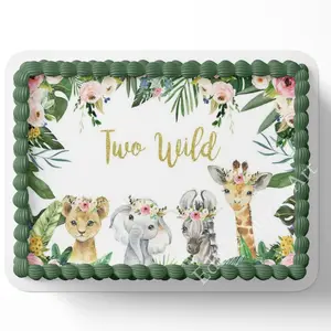 Two Wild Safari Birthday Cake Topper, Safari birthday, Two Wild Cake Topper, Edible Image