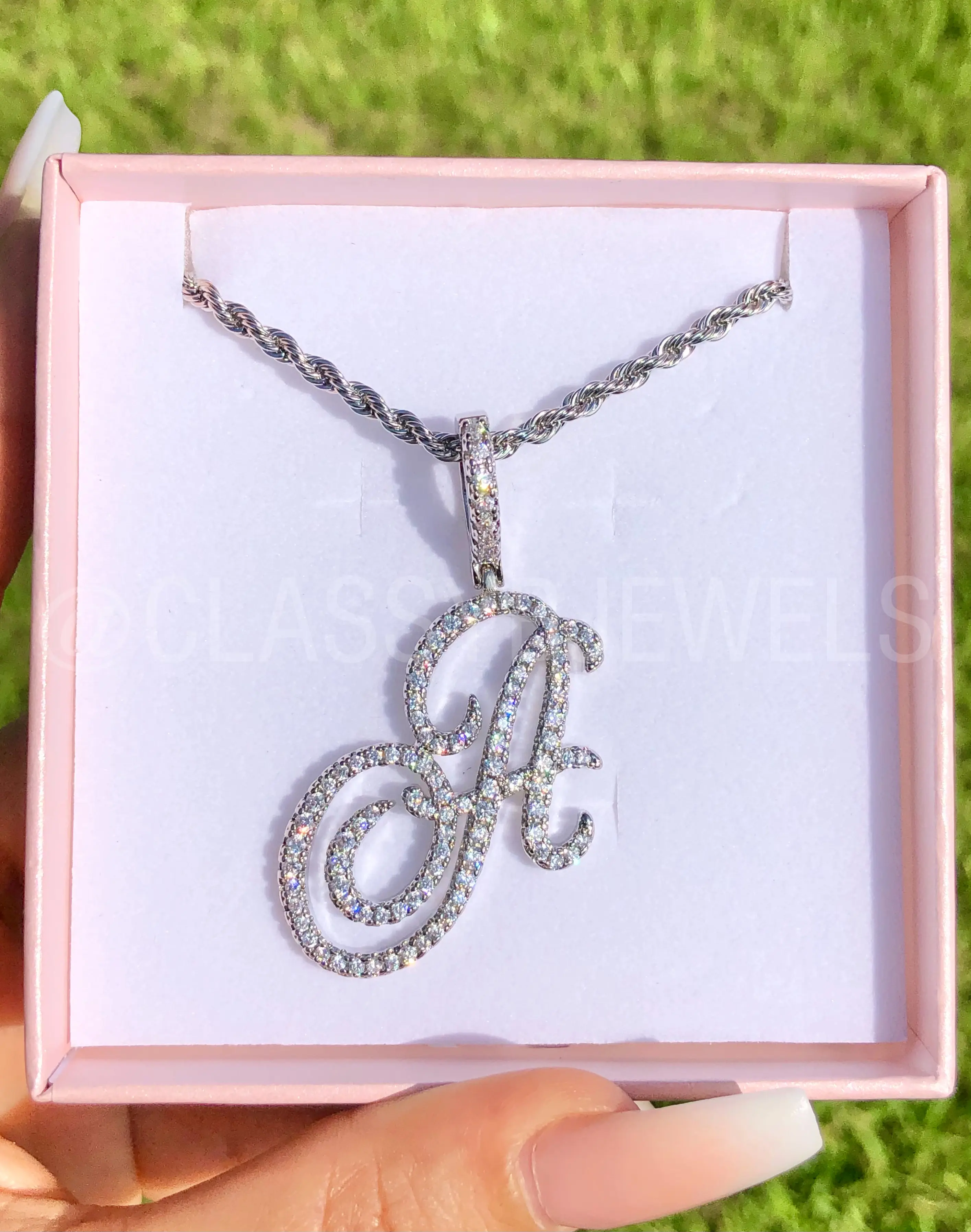 CURSIVE LETTER PENDANT NECKACE