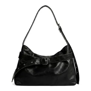 Large-Capacity Soft Leather Tote Bag — Rock-Style Shoulder & Crossbody Bag — New Vintage-Style "It-Girl" Biker Bag