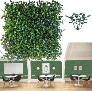 SINSOLEDAD 12pcs Grass Wall Panels 10"x10" Artificial Boxwood Faux Hedge Greenery for Indoor Outdoor Garden Fence Backdrop Decor