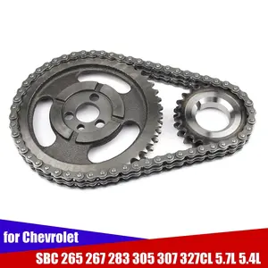 HD Double Roller Timing Chain Set, High Performance Double Roller Timing Kit For Chevrolet SBC 283 305 327 350 383 400 5.7L Small Block Engine Replacement Rebuild Parts