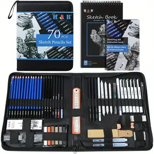 70-Piece Professional Drawing Set - Includes Sketchbook, Graphite & Charcoal Pencils for Artists, Adults & Students, Perfect for Shading & Blending, Essential Art Kit