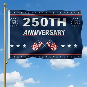 250th Anniversary Flag 3x5 Ft Anniversary Flag, 1776-2026, 250 Years Birthday flags for Patriotic Yard, House Banner, Room, Porch, Wall, Fence, Outdoor Decorations(Style 2)