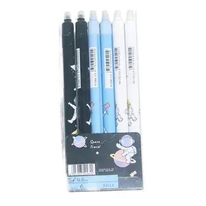 6-Pack Erasable Neutral Pens, 0.5mm Erasable Ballpoint Pens, Erasable Gel Pens, School Supplies, Office Supplies, Rubber Eraser Pen