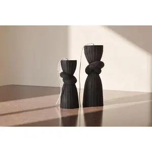 Set of 2 Cylindrical Knot Pillar Candle