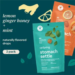 Stomach Settle Nausea Relief Drops Bundle 2 pack, Lemon Ginger Honey+Spearmint