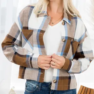 Linen Flannel Crop Jacket