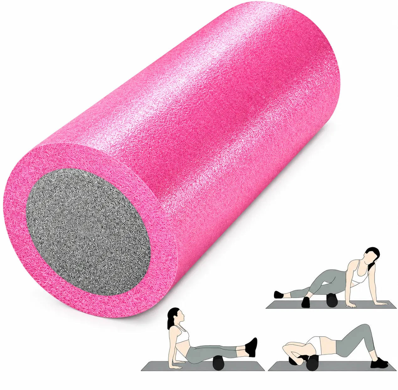Foam Roller for Back, Legs, Hips | Yoga Foam Roller Pink