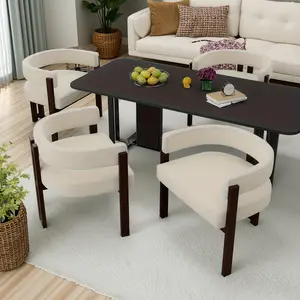 Modern Chenier 2-piece armchair set, 3-leg bucket shaped dining chair, open backrest, comfortable side chair, universal soft cushion chair for living room, bedroom and dining room