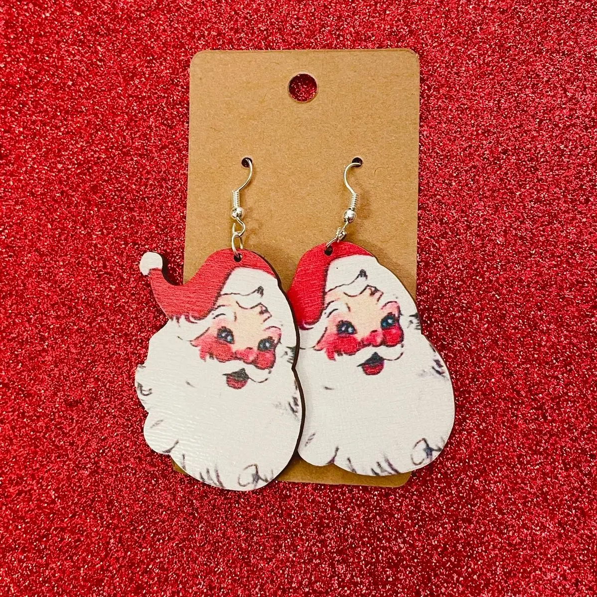 Red Santa Christmas hook earrings