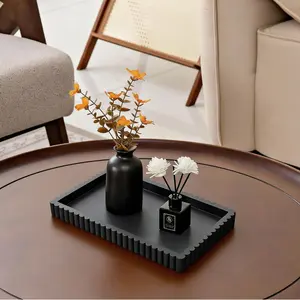 Square Storage Tray for Bathroom, Kitchen, Living Room, Vanity, Key, Cosmetics, Ring Holder, Decorative Edge Design